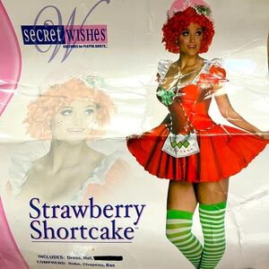 Strawberry shortcake adult costume size large with extras